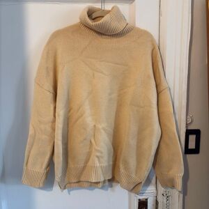 Tory Burch Butter Yellow Ribbed Knit Sweater